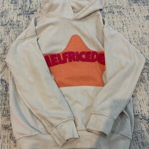 Aelfric Eden Cream and Orange Color Block Crew Neck Top